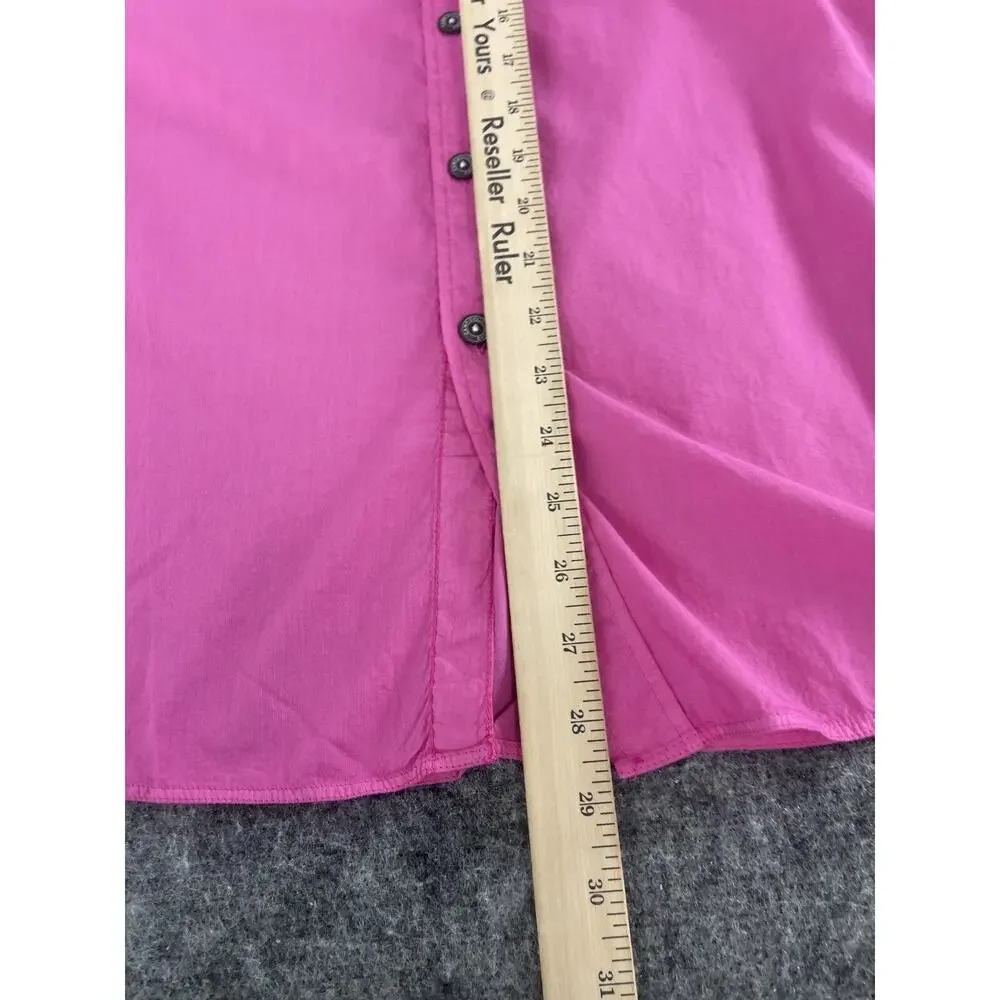 Camp David Shirt Mens Medium Pink Button Up Embroidered Short Sleeve Cotton N30
